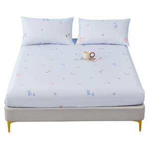 
Mercury Home Textiles Fitted Sheet Single Piece 100 Pure Cotton Bed Cover Antibacterial Children's Dormitory Mattress Protector Bedding