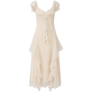 
Since then, French dress vacation style suspender skirt ruffled fairy skirt design long skirt women summer