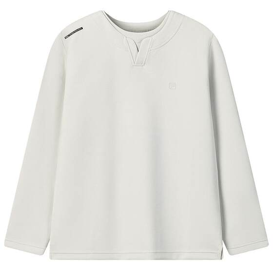 FILA official men's knitted long-sleeved shirt 2026 spring new fashion casual simple basic long T-shirt