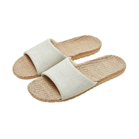 Japanese Style Linen Slippers - Mute And Sweat-Absorbing For Indoor Use
