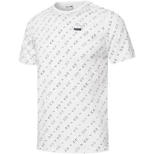 
Pure cotton black printed casual short-sleeved T-shirt for men PUMA official spring round neck sports top 532663