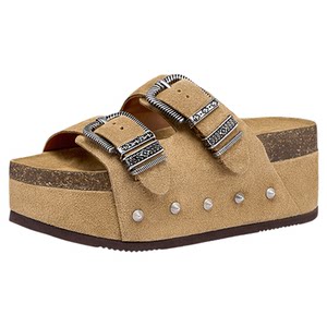 
ASH Women's Shoes 26 Summer New MYSTIC Genuine Leather Open-Toe Thick-soled Heightened Casual Fashion Sandals