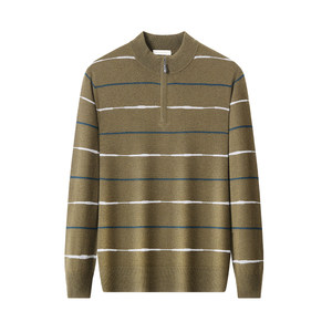 
Chunzhu Autumn and Winter New 100% Cashmere Knitted Sweater Long Sleeve Versatile and Comfortable Half-Zip Men's Cashmere Sweater