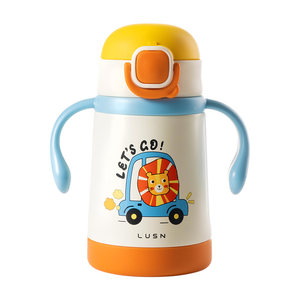 
Children's thermos cup, baby kindergarten learning drinking cup, baby bottle, infant 316L stainless steel straw cup
