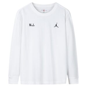 
JORDAN children's clothing boys' long-sleeved T-shirt 2025 autumn new medium and large children's white t-shirt JD2432028