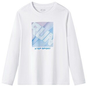 
Xtep children's clothing boys' long-sleeved T-shirt 2026 spring new children's cotton tops medium and large children's bottoming shirts spring clothing