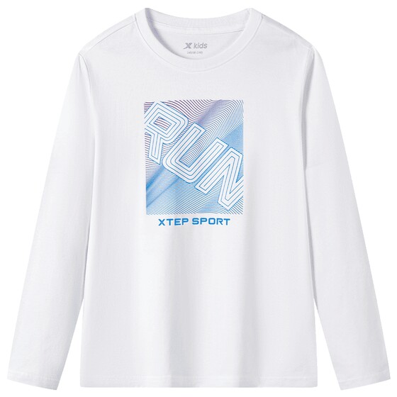 
Xtep children's clothing boys' long-sleeved T-shirt 2026 spring new children's cotton tops medium and large children's bottoming shirts spring clothing