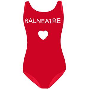 BE Van De'Ann jointly-branded Little Red Heart Women's Swimsuit Covering Belly White Slim Slim Slim One-piece Swimsuit Parent-Child Outfit