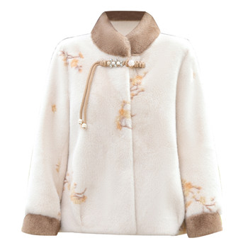 Mom's winter fashion mink velvet coat woolen women
