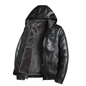 
Scarecrow Genuine Leather Jacket Men's Haining First Layer Sheepskin Jacket Plus Velvet Thickened Removable Hat Jacket Men