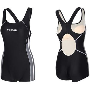 Yingfa swimsuit women's 2025 new casual and fashionable conservative one-piece flat corner hot spring slimming training swimsuit
