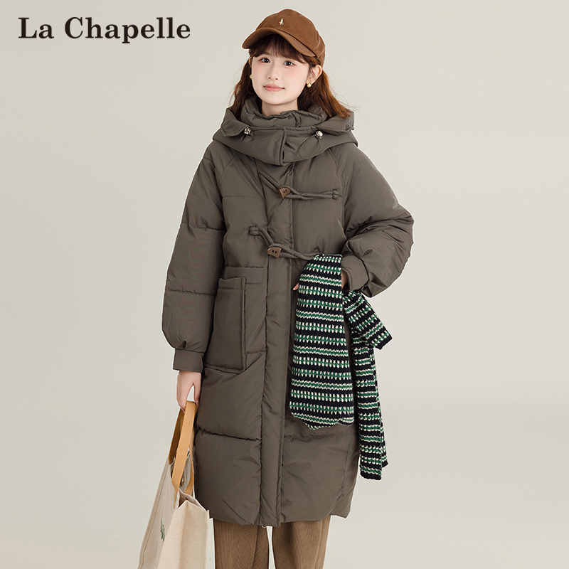 La Chapelle 拉夏贝尔 2023冬季新款夹棉加厚连帽中长款棉服 3色