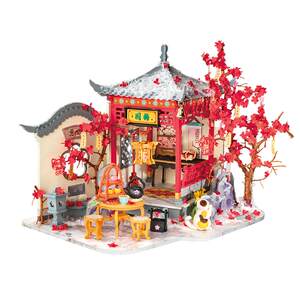 
rolife diy hut plum garden prayer national style garden scene assembled building block model house gift for women