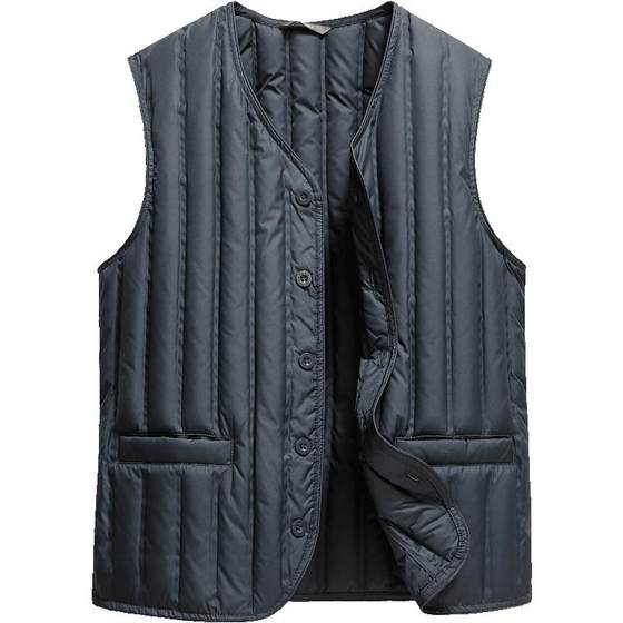 
Snow Fly Men's Down Vest Short Style Middle-aged and Elderly Daddy Outdoor Wear Interior Interior Interior Interior Interior Interior Warm Interior Vest