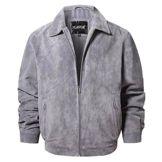 New genuine leather leather jacket for men in spring and autumn, American trendy lapel pig leather jacket for men in spring and autumn, thin men's jacket