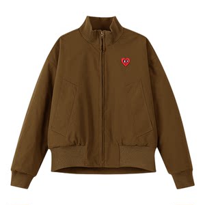 
Charles Heart American Stand Collar Jacket for Men and Women Winter New Thick Cotton Coat Couple Loose Casual Jacket Trend