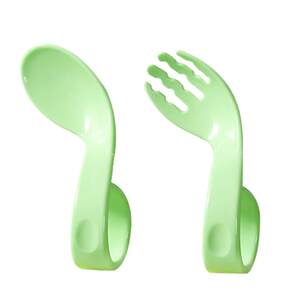 
Baby spoon learning to eat training for one year old self-eating spoon children's fork spoon set tableware training chopsticks