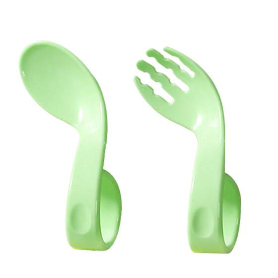 
Baby spoon learning to eat training for one year old self-eating spoon children's fork spoon set tableware training chopsticks