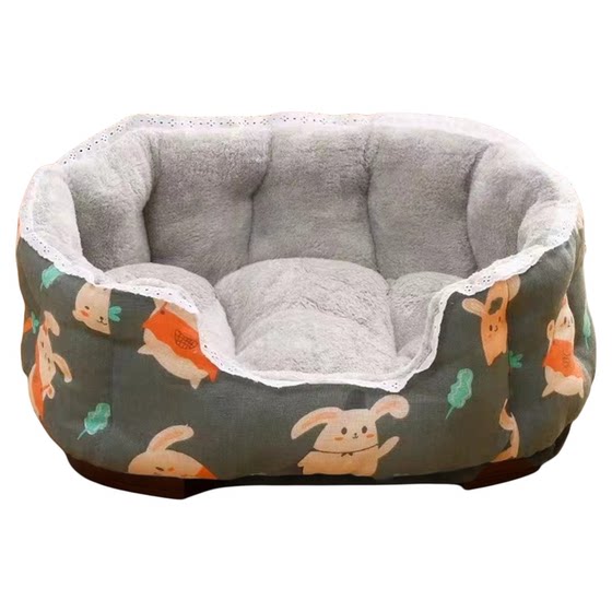 
In winter, plus velvet keep warm and fully washable large, medium and small dog kennel cat kennel lace deep sleep pet bedding supplies