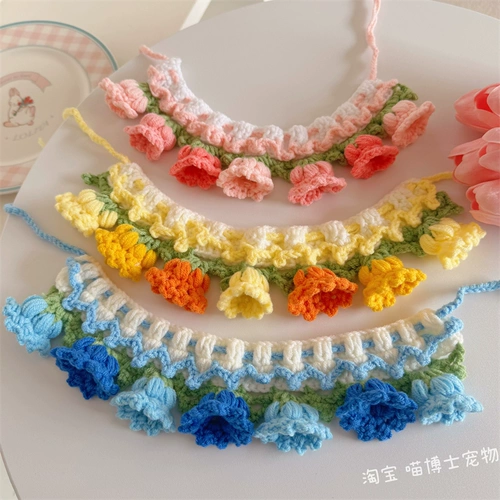 Шарф, нагрудник, плетеный слюнявчик, шерстяной чокер, кукла, домашний питомец, кот