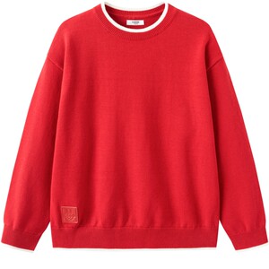 
Balabala boys sweater red new year sweater spring and autumn children's wear children's pull-up bottoming shirt top