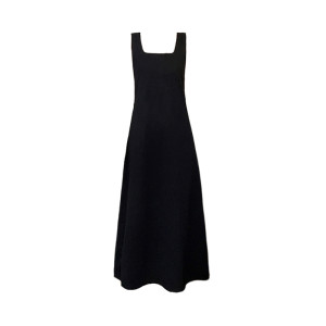 
(Ready stock + freight insurance) Old money style vest A-line long skirt summer black square neck loose slim waist dress