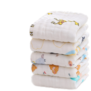 6-layer pure cotton square towel, breathable, soft and waxy, Category A baby product