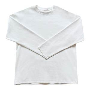 320g heavy white round neck pullover long-sleeved T-shirt for boys 2025 spring and autumn Japanese simple basic foundation shirt