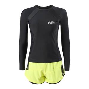 Sports large size swimsuit for women fat mm200*0.5kg seaside surfing split swimsuit long sleeve slightly fat boxer double layer pants