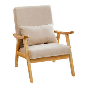 
Single lazy sofa chair B&B Hotel Room Bedroom Chair Balcony Living Room Solid Wood Leisure Chair Negotiation Combination