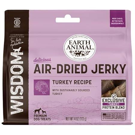 Earth Animal Wisdom Air-Dried Turkey Recipe Jerky Strips