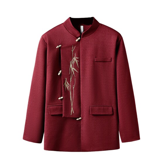 
Men's red engagement wedding dress men's suit tunic Chinese coat men's spring 2026 new national trend