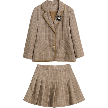 
gw large size autumn blazer skirt college style