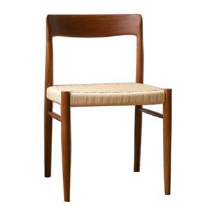 
{Corner House-Mller Dining Chair} Nordic Simple Solid Wood Dining Chair Household Retro Backrest Rattan Chair