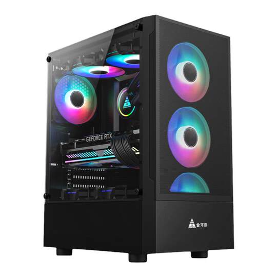 N39 Computer Jinhetian n39 컴퓨터 섀시 데스크탑 diy 전면 투명 게임 수냉식 e-atx 대형 보드 백라인 섀시