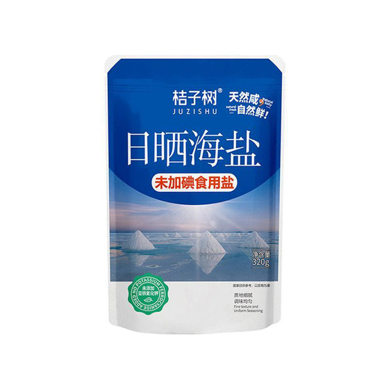 [10-year reputation old salt] Sun-dried sea salt 320g non-iodized orange tree sea salt table salt without added anti-caking agents