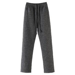 
Woolen goose down trousers DownPlus peace of mind down 90% white goose high waist straight graphene antibacterial wool trousers