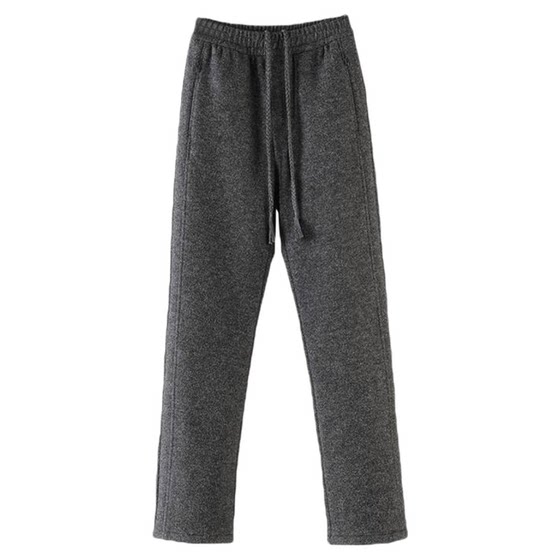 
Woolen goose down trousers DownPlus peace of mind down 90% white goose high waist straight graphene antibacterial wool trousers