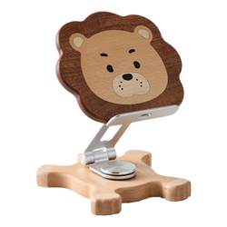 Solid wood desktop mobile phone holder cute creative tablet ipad holder rotatable foldable children's ornaments