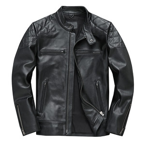 Men's header cowhide jacket leather Harley motorcycle clothing autumn leather, Becky -in -the -same leather jacket
