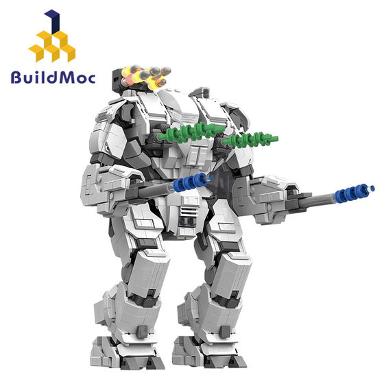 BuildMOC暴战机甲兵WHM-6R战锤战斗机甲机器人模型拼装积木玩具