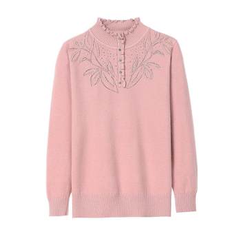 Middle -aged and elderly women's clothing autumn and winter, ethical, loose, large size long sleeves
