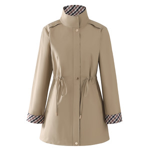 
Woodpecker mid-length windbreaker jacket for women 2025 new spring and autumn fashion mom loose casual jacket top for women