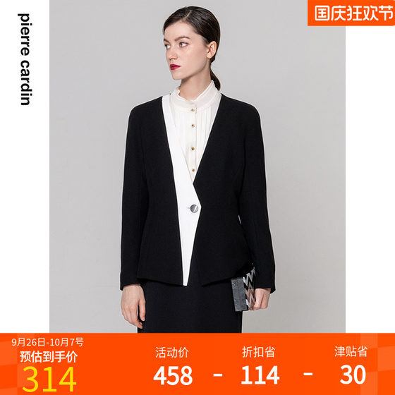 皮尔卡丹女装秋季新款简约时尚不规则拼接西服P1329U1957B0