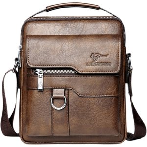 Macana fashion men's bag glimeling shoulder bag leather business handbag menu men's bag leather bag vertical models