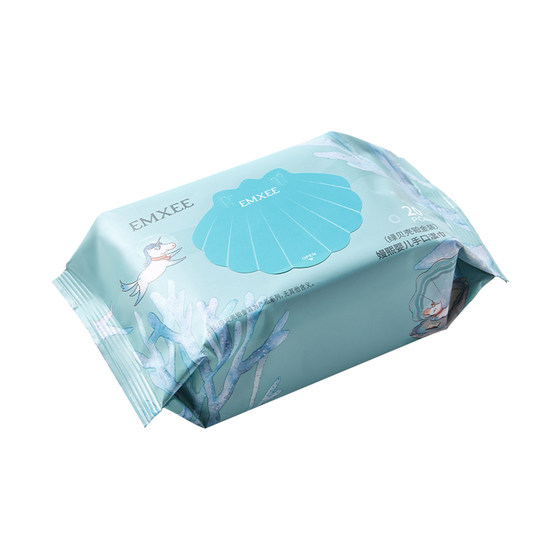 [Recommended by Tang Yixin] Manxi Green Shell Wet Wipes Small Baby Hand and Oral Portable Wipes 20 Pumps 20 Packs

