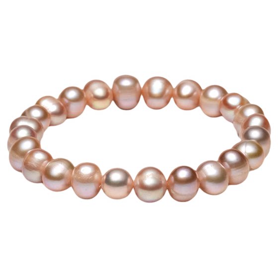 
Dara/Dara 8-9mm non-nuclear strong light purple pearl freshwater pearl elastic bracelet light luxury women's niche high-end hand jewelry