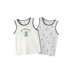 
Balabala boy's vest baby sleeveless base medium big children's home clothes skin-friendly and breathable outer wear cotton two-piece