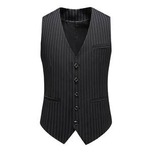
Four Seasons Men's Striped Slim Suit Vest Plus Size Business Casual Gentleman Vest Sleeveless Vest