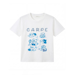 
[Parent-Child] Qihao Tongcang Girls Korean Style Cartoon Short-sleeved T-shirt Summer New Style Children's Loose Top Trendy